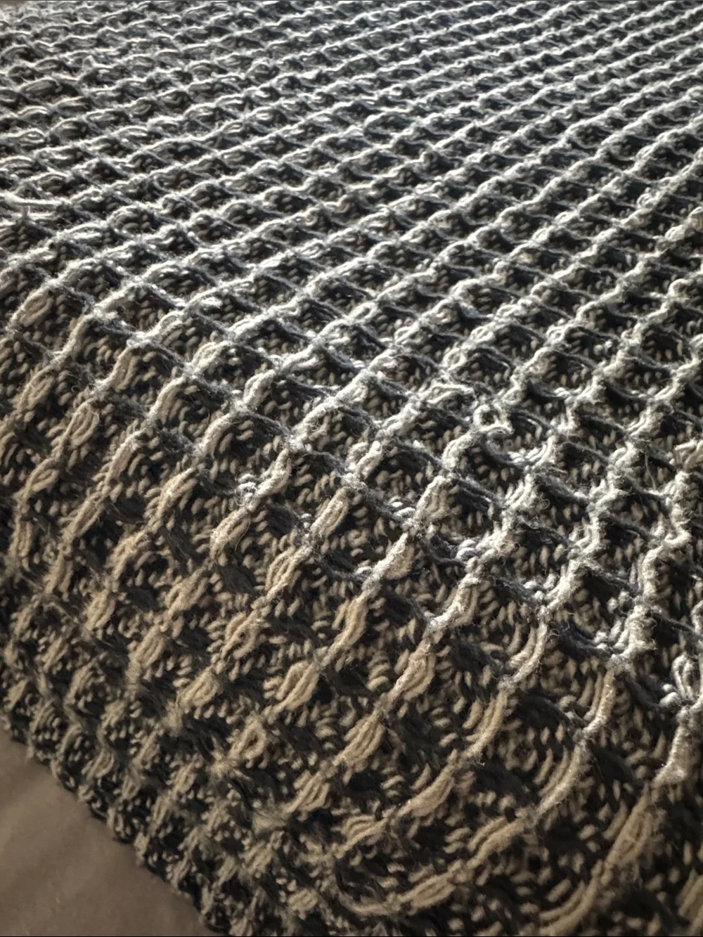 Pottery Barn Black and White Knit Throw
